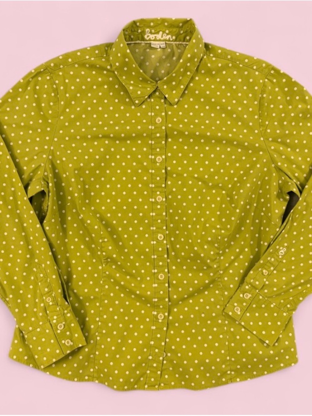 Boden Green Polka Dot Button Up Blouse Shirt Women’s US 16 UK 20